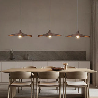 Resin Pendant Light – Wabi-Sabi Wood-Look Pendant with Adjustable Cable