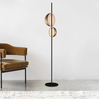 Modern brass hemisphere lamp front – LED rotating design