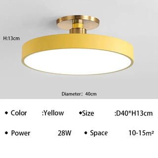 Aluminum LED Ceiling Light – Modern Minimalist Fixture with Soft Ambient Lighting