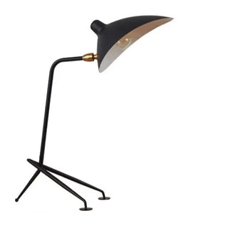 Handcrafted metal table lamp — angular insect design fixture