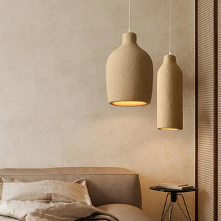 Modern metal pendant in dining room — artisan handcrafted ceiling light