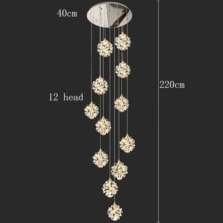 Modern Crystal Chandelier – Dimmable LED Pendant Light | Living Room Lighting