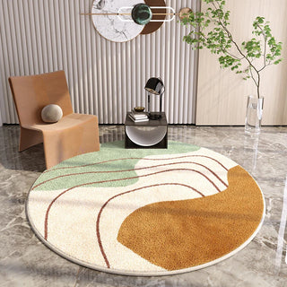 round plush luxury eco friendly woven floor covering quick drying carpet front view