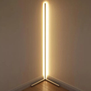 Designer floor lamp aluminum — brushed stainless steel side view
