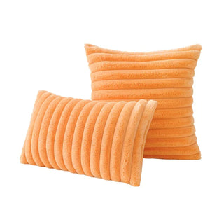 plush cushion covers orange woven polyester decorative pillow 45x45 cm front view