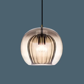 Painted Glass Pendant Light – Elegant Beehive Pendant Lamp with LED Lighting