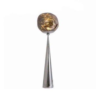 LAVA chrome Italian luxury stained glass floor lamp – LED handcrafted