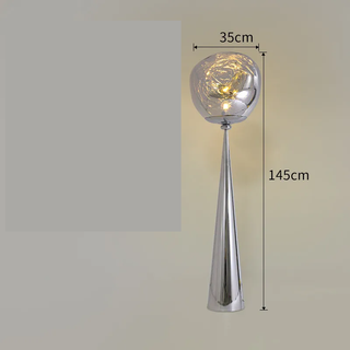 Lava Ball Floor Lamp – Decorative Aluminum Base With Acrylic Globe Light