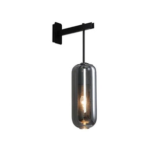 Black Nordic wall sconce with smoke glass — modern interior wall lamp