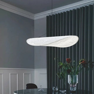 Tyvek Pendant Light – Textured Moon Shaped Suspension Lamp for Soft Ambiance