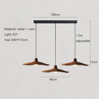Resin Pendant Light – Wabi-Sabi Wood-Look Pendant with Adjustable Cable