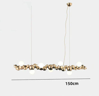 Gold Pendant Lamp – Modern LED Pendant Light with Bubble Glass & Metal Hanging