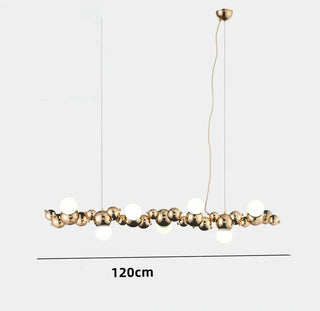 Gold Pendant Lamp – Modern LED Pendant Light with Bubble Glass & Metal Hanging