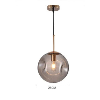 Nordic Glass Pendant Lamp – Cord Pendant Light with Grey Brown Lampshade