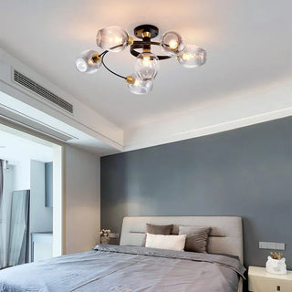 Modern Ceiling Light – Adjustable LED Fixture with Swivel Rings & Colorful Glass Shades