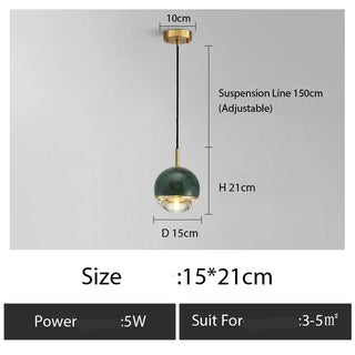 Copper Pendant Light – Minimalist Polished Copper Finish LED Bedroom Lighting