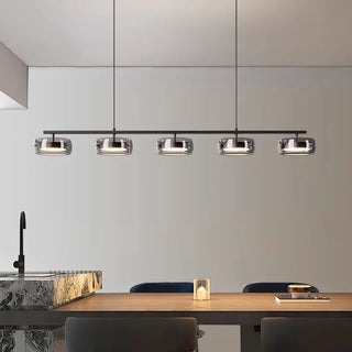 Industrial Ceiling Light – Modern Linear Pendant Light With Smoked Glass Shades