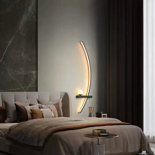 Dimmable LED curved wall lamp close-up — modern Colomba fixture