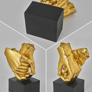 resin hand-in-hand minimalist figurine modern home decor angle view