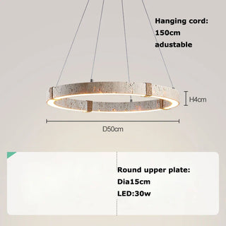 Stone Steel Chandelier – Contemporary Dining Room Lighting | Dimmable LED Fixture