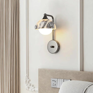 Alabaster Wall Light – Natural Marble Lamp With Articulated Arm & Diffuser