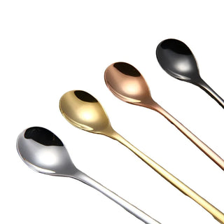 long handle spoon set 18cm stainless steel eco-friendly cutlery pair side view