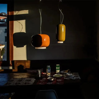 Colored Glass Pendant Light – Modern Dining Room Lighting With Warm Ambient Glow