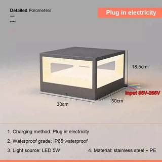 Solar Pillar Lamp – Stainless Steel Outdoor Solar Lighting With Warm White LED