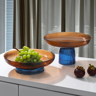 crystal glass bowl earthworks handcrafted luxury dining fruit bowl elegant tableware angle view