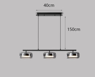 Industrial Ceiling Light – Modern Linear Pendant Light With Smoked Glass Shades