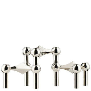 metal candlestick holder handcrafted scandinavian stainless steel modular candle stand close-up