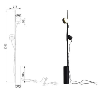 POST modern floor lamp room view – black LED sleek