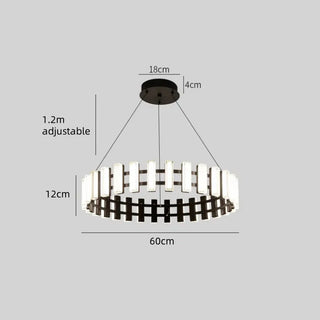 Modern Iron Chandelier – Circular LED Lighting Fixture for Living Room | Easy Install