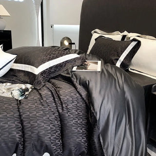 egyptian cotton duvet cover luxury bedding set soft pillowcases breathable fabric detail