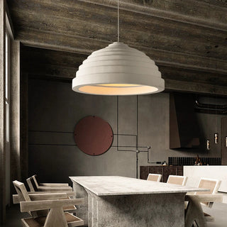 Suspension Moderne – Lampe à Suspension en Résine avec Abat-jour en Acrylique Blanc et Bordure en Fer