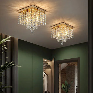 Modern Chandelier – Crystal Flower LED Lighting With Warm Ambiance | Gold Finish