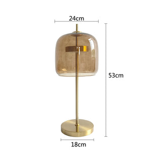 Glass Globe Lamp – Modern Bedside Table Lamp With LED Warm White Light