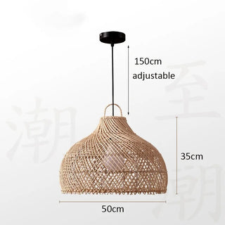 Rattan Pendant Light – Bamboo Woven Lamp with Eco Friendly LED Lighting