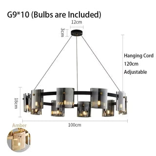 Modern Glass Pendant Light – Square Pendant Light with Clear Glass Shade & Iron Frame
