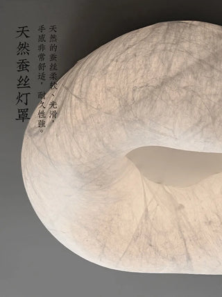 Handmade Silk Ceiling Lamp – Modern LED Recessed Dimmable Light Fixture