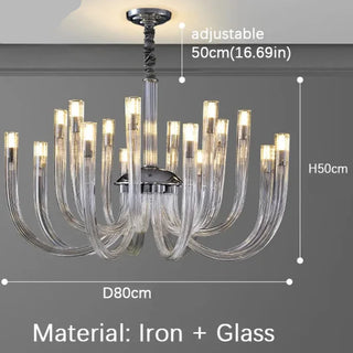 Glass Chandelier – Modern Clear Glass Pendant with Integrated LED Lighting