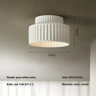 Cream Ceiling Light – Minimalist Bedroom Lamp with Dimmable LED Soft Ambient Lighting