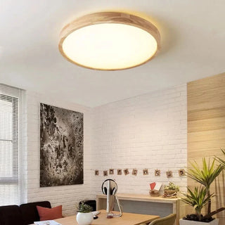 Modern Ceiling Light – Ultra-Thin Wooden LED Fixture | Living Room Lighting