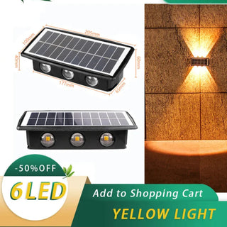 Solar Wall Light – Dimmable Outdoor Solar Lamp | Brushed Nickel Finish LED Garden Lighting