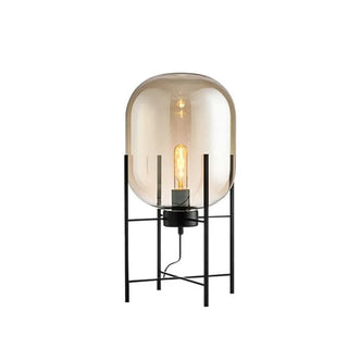 Scandinavian Floor Lamp – Tripod Design With Stained Glass Shade & Soft Ambiance Lighting