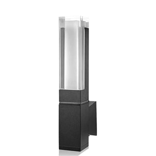 Outdoor Wall Sconce - Black Acrylic Column Light | Weather-Resistant LED Fixture