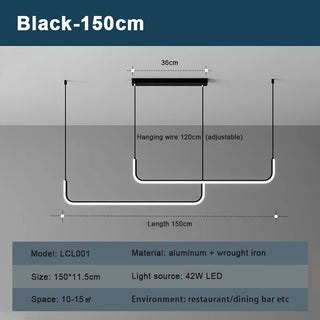 Black Gold Pendant Light – Modern LED Pendant Lamp with Adjustable Height and Remote Control