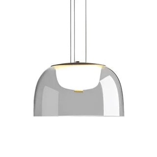 Modern glass pendant lamp with double lampshade and LED — designer ceiling light