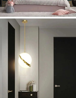 Circle Pendant Light – Modern Pendant Light With Gold Finish & Adjustable Suspension Cable