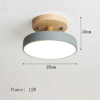 Nordic Wooden Ceiling Light – Scandinavian LED Surface Mount Lamp with Warm Wood Finish